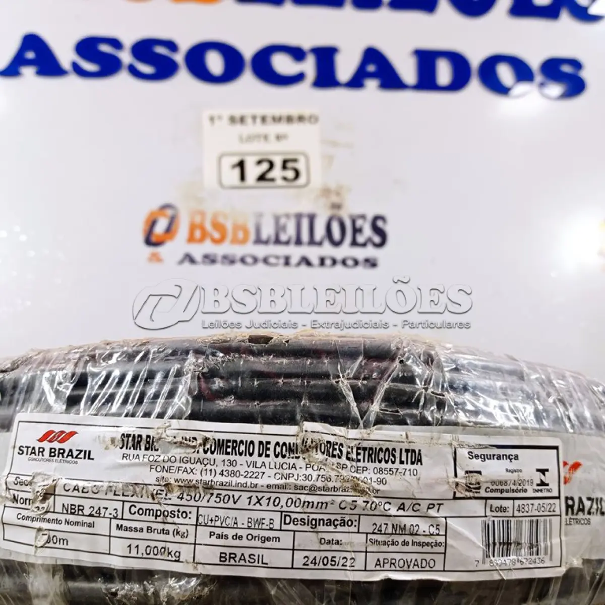 LOTE 125 - 01 ROLO DE CABO FLEXÍVEL 100M 10MM NA COR PRETA. (NO ESTADO) ATENÇÃO! FAZER A VISITAÇÃO ANTES DE ARREMATAR, NÃO SABEMOS SE FUNCIONA. LEILÃO NÃO TEM GARANTIA E NEM DEVOLUÇÃO, SUJEITO A POSSÍVEIS AVARIAS VISÍVEIS/OCULTAS E/OU AUSÊNCIA DE COMPONENTES.