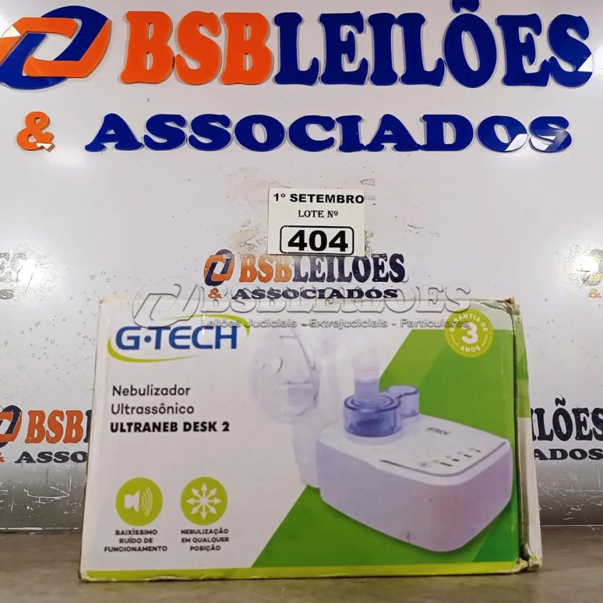 LOTE 404 - 01 NEBULIZADOR ULTRASSÓNICO ULTRANEB DESK2. (NO ESTADO) ATENÇÃO! FAZER A VISITAÇÃO ANTES DE ARREMATAR, NÃO SABEMOS SE FUNCIONA. LEILÃO NÃO TEM GARANTIA E NEM DEVOLUÇÃO, SUJEITO A POSSÍVEIS AVARIAS VISÍVEIS/OCULTAS E/OU AUSÊNCIA DE COMPONENTES.
