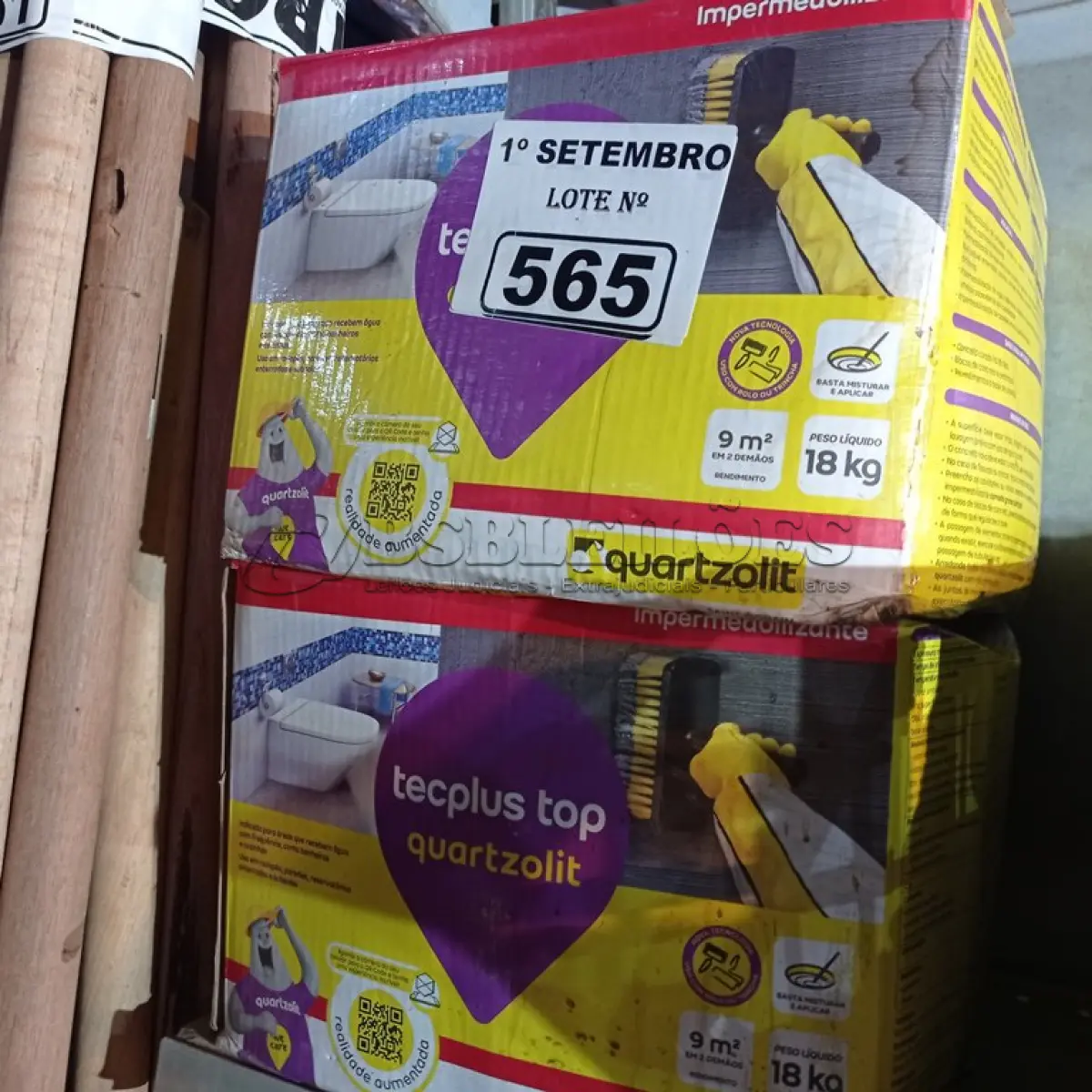 LOTE 565 - 02 CAIXAS DE ARGAMASSA POLIMÉRICA TECPLUS TOP QUARTZOLIT 18KG. (NO ESTADO) ATENÇÃO! FAZER A VISITAÇÃO ANTES DE ARREMATAR, NÃO SABEMOS SE FUNCIONA. LEILÃO NÃO TEM GARANTIA E NEM DEVOLUÇÃO, SUJEITO A POSSÍVEIS AVARIAS VISÍVEIS/OCULTAS E/OU AUSÊNCIA DE COMPONENTES.