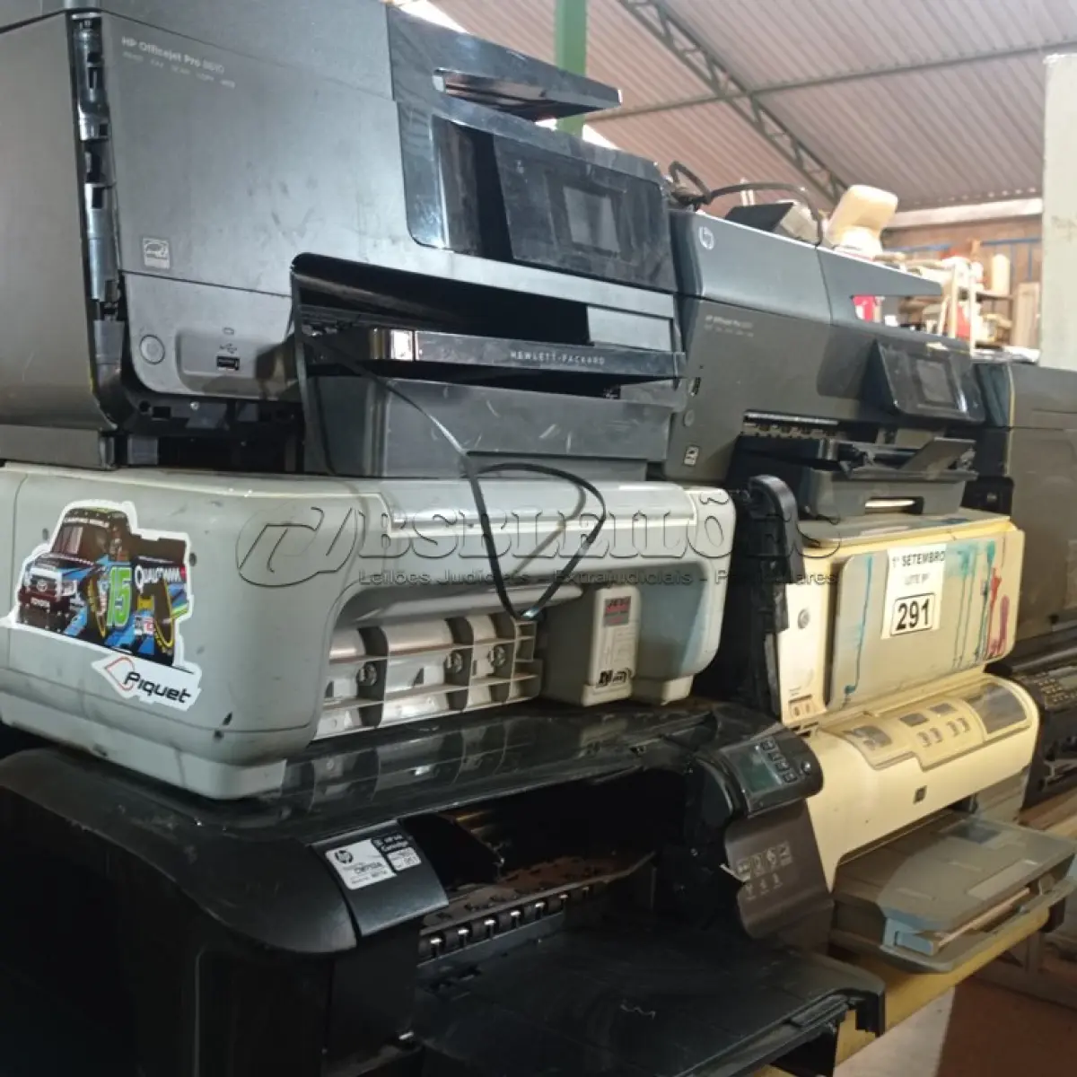 LOTE 291 - 10 IMPRESSORAS MARCAS E MODELOS DIVERSOS PARA RETIRADA DE PEÇAS. (NO ESTADO) ATENÇÃO! FAZER A VISITAÇÃO ANTES DE ARREMATAR, NÃO SABEMOS SE FUNCIONA. LEILÃO NÃO TEM GARANTIA E NEM DEVOLUÇÃO, SUJEITO A POSSÍVEIS AVARIAS VISÍVEIS/OCULTAS E/OU AUSÊNCIA DE COMPONENTES.