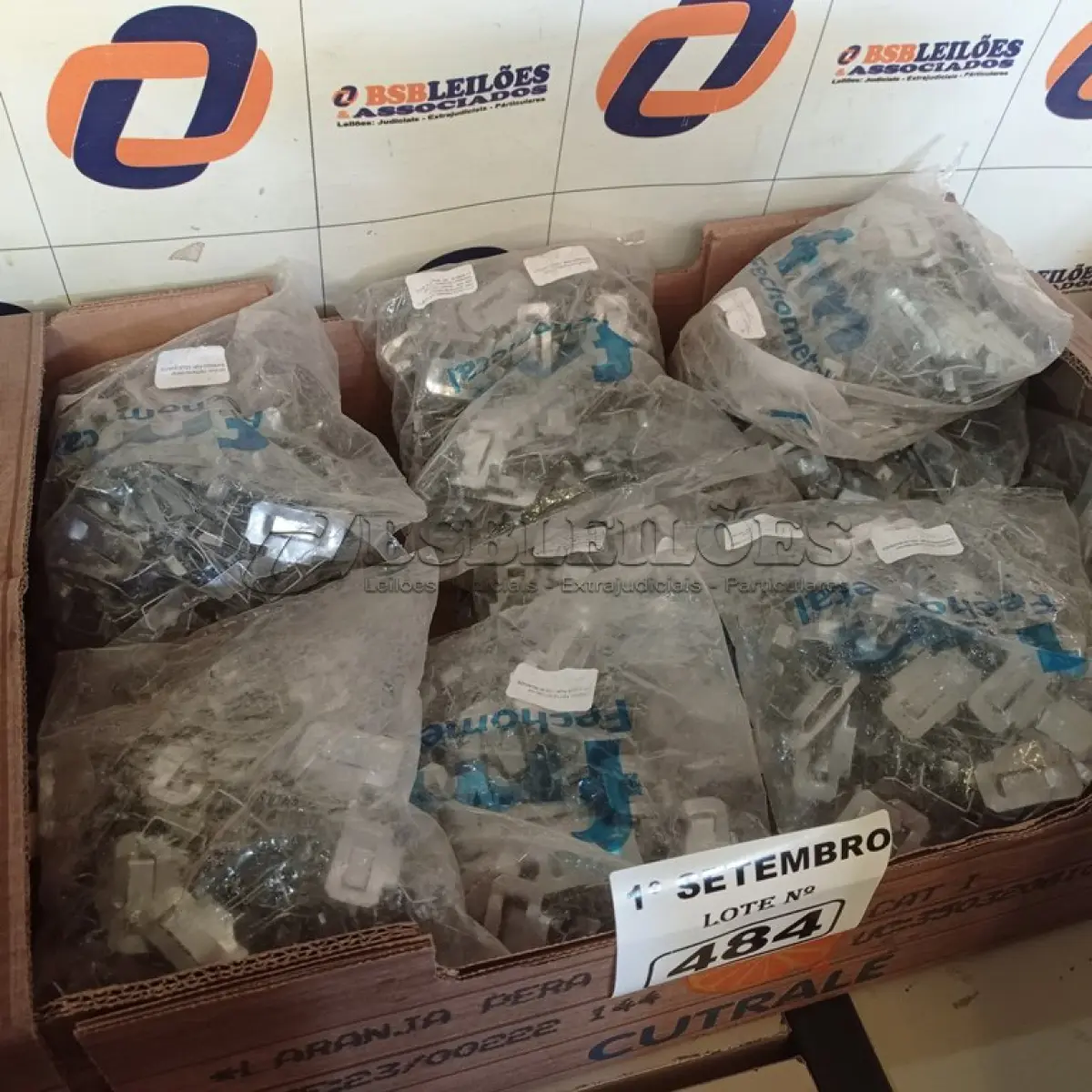 LOTE 484 - 01 LOTE COM GRANDE QUANTIDADE DE PRESILHAIS PARA FITAS DE AÇO. (NO ESTADO) ATENÇÃO! FAZER A VISITAÇÃO ANTES DE ARREMATAR, NÃO SABEMOS SE FUNCIONA. LEILÃO NÃO TEM GARANTIA E NEM DEVOLUÇÃO, SUJEITO A POSSÍVEIS AVARIAS VISÍVEIS/OCULTAS E/OU AUSÊNCIA DE COMPONENTES.