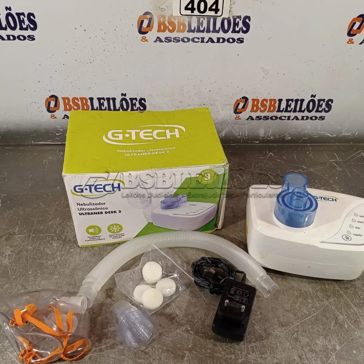LOTE 404 - 01 NEBULIZADOR ULTRASSÓNICO ULTRANEB DESK2. (NO ESTADO) ATENÇÃO! FAZER A VISITAÇÃO ANTES DE ARREMATAR, NÃO SABEMOS SE FUNCIONA. LEILÃO NÃO TEM GARANTIA E NEM DEVOLUÇÃO, SUJEITO A POSSÍVEIS AVARIAS VISÍVEIS/OCULTAS E/OU AUSÊNCIA DE COMPONENTES.