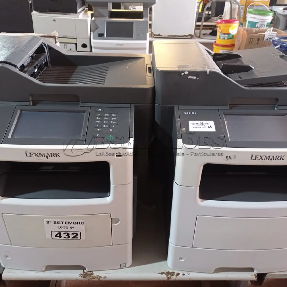 LOTE 432 - 06 IMPRESSORAS SENDO 02 MULTIFUNCIONAL MARCA LEXMARK MODELO MX 611-DE. (NO ESTADO) ATENÇÃO! FAZER A VISITAÇÃO ANTES DE ARREMATAR, NÃO SABEMOS SE FUNCIONA. LEILÃO NÃO TEM GARANTIA E NEM DEVOLUÇÃO, SUJEITO A POSSÍVEIS AVARIAS VISÍVEIS/OCULTAS E/OU AUSÊNCIA DE COMPONENTES.