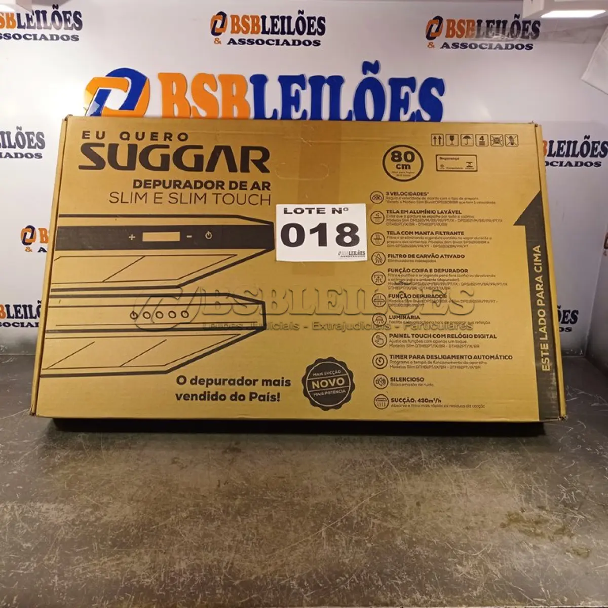 LOTE 018 - 01 - DEPURADOR DE AR SUGGAR SLIM INOX 80CM DI81IX (NO ESTADO, NÃO SABEMOS SE FUNCIONA. LEILÃO NÃO TEM GARANTIA E NEM DEVOLUÇÃO, SUJEITO A POSSÍVEIS AVARIAS VISÍVEIS/OCULTAS E/OU AUSÊNCIA DE COMPONENTES)