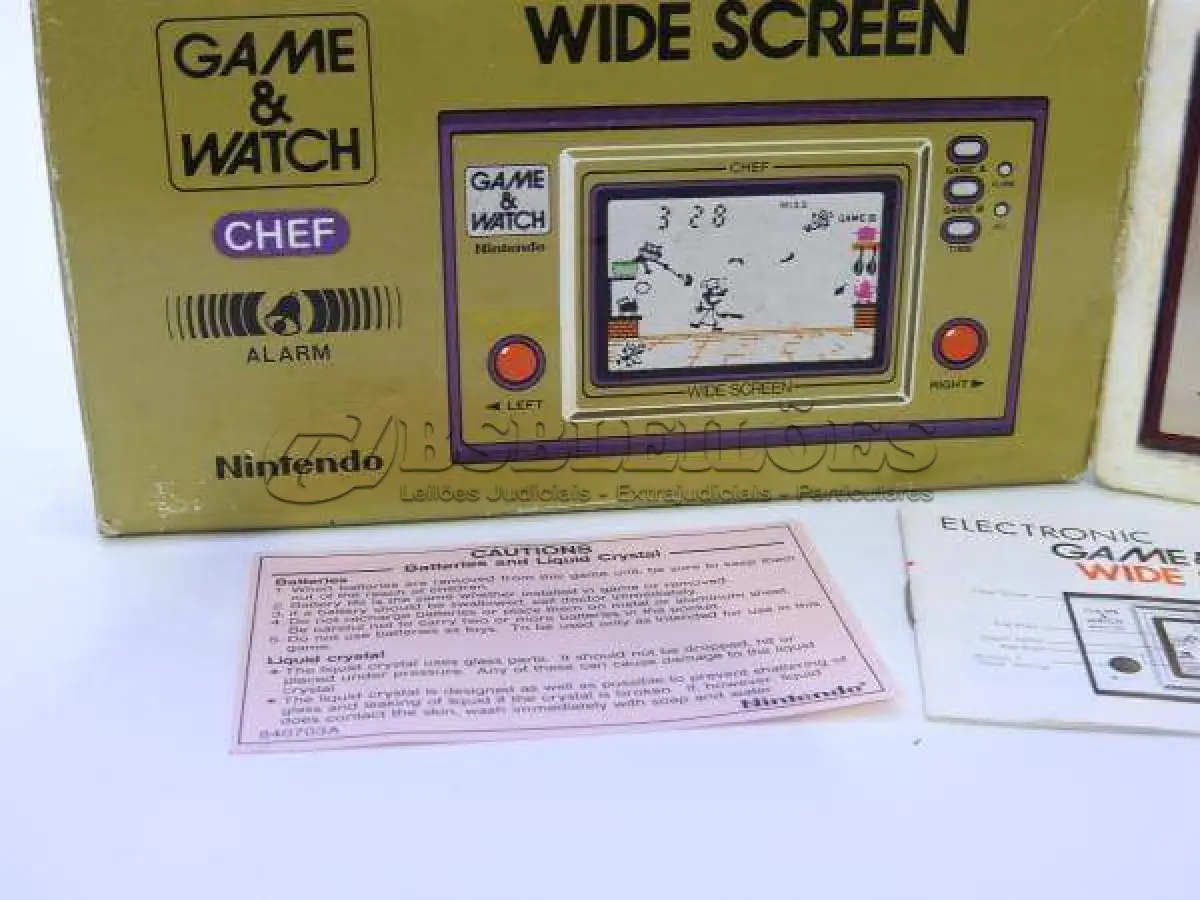 LOTE 017 - RARO GAME & WATCH CHEF 1981, EM ÓTIMO ESTADO DE CONSERVAÇÃO, FUNCIONADO ATE O MOMENTO SEM GARANTIAS FUTURAS (NO ESTADO)