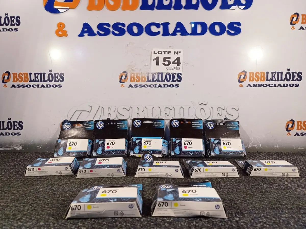 LOTE 154 - 12 – CARTUCHOS HP (NO ESTADO, NÃO SABEMOS SE FUNCIONA. LEILÃO NÃO TEM GARANTIA E NEM DEVOLUÇÃO, SUJEITO A POSSÍVEIS AVARIAS VISÍVEIS/OCULTAS E/OU AUSÊNCIA DE COMPONENTES)