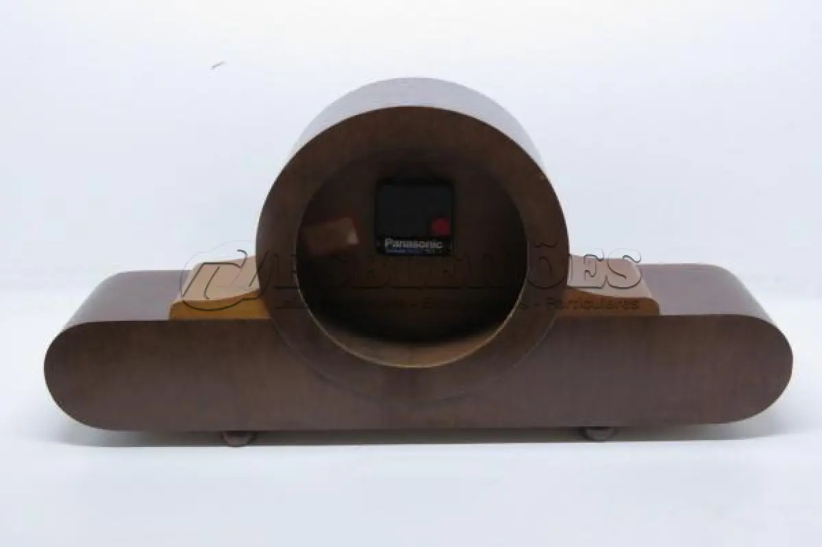 LOTE 281 - CAIXA DE RELÓGIO DE MESA EM MADEIRA  MED 51 X 24 X 12CM(NO ESTADO)