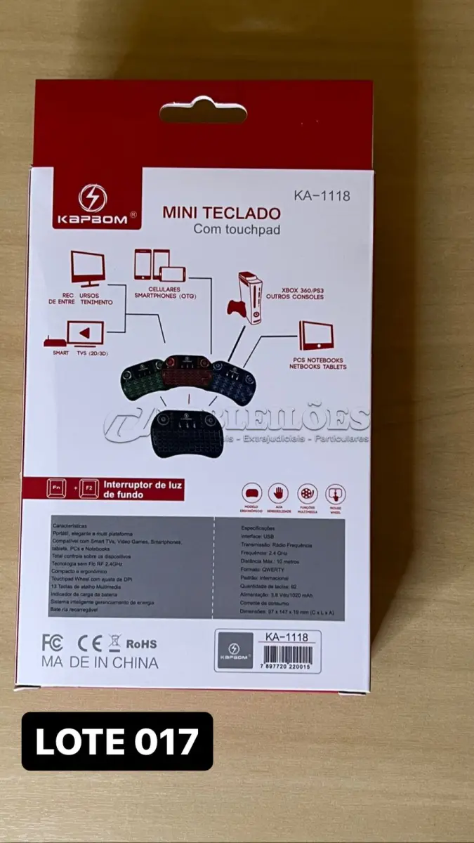 LOTE 017 - 01 TECLADO MINI PORTÁTIL SMART USB(NO ESTADO)