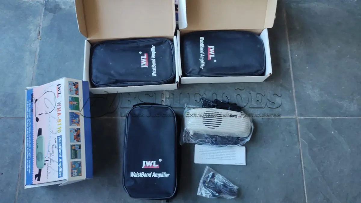 LOTE 357 - LOTE COM 5 MICROFONES PARA PROFESSOR MARCA JWL MODELO WMA-6110 SEM TESTES (NO ESTADO)