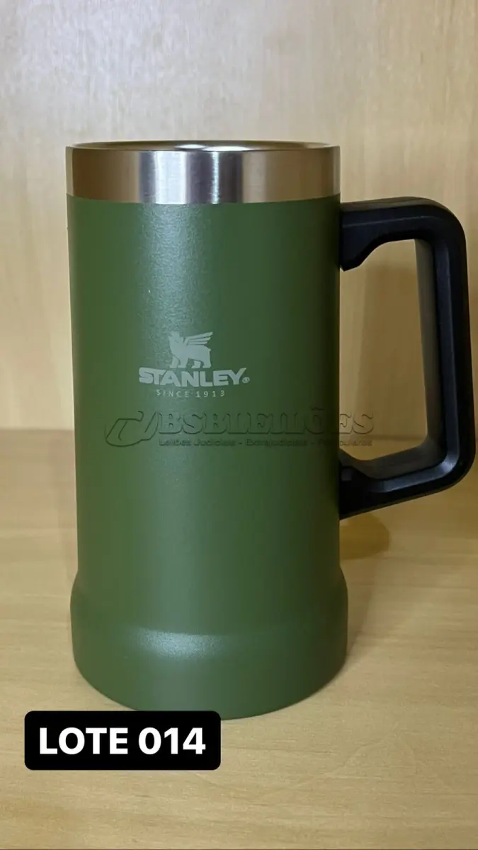 LOTE 014 - 01 COPO STANLEY BEER STEIN GRANDE NA COR VERDE(NO ESTADO)