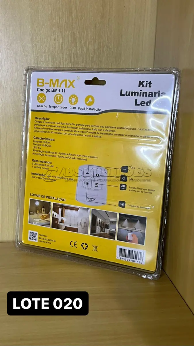 LOTE 020 - 01 KIT DE LUMINÁRIAS LED COM CONTROLE REMOTO(NO ESTADO)