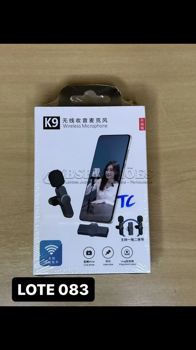 LOTE 083 - 01 MICROFONE BLUETOOTH PARA GRAVAÇÃO DE VÍDEOS EM CELULARES (NO ESTADO)
