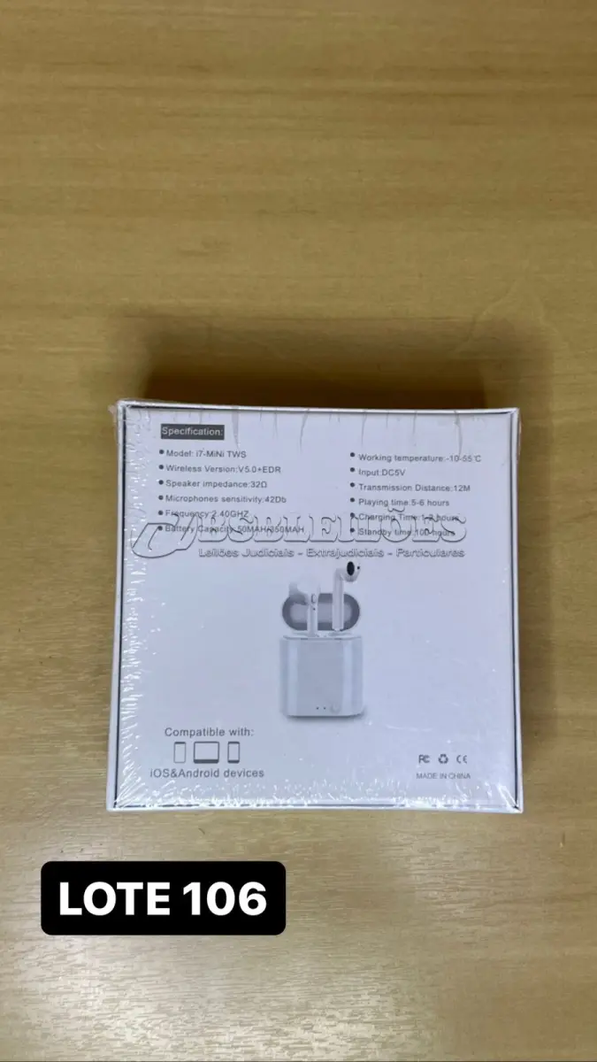 LOTE 106 - 01 FONE DE OUVIDO BLUETOOTH (NO ESTADO)