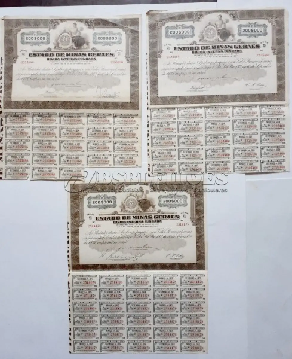 LOTE 598 - 6 APÓLICES (NO ESTADO)