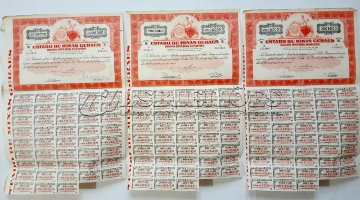 LOTE 598 - 6 APÓLICES (NO ESTADO)