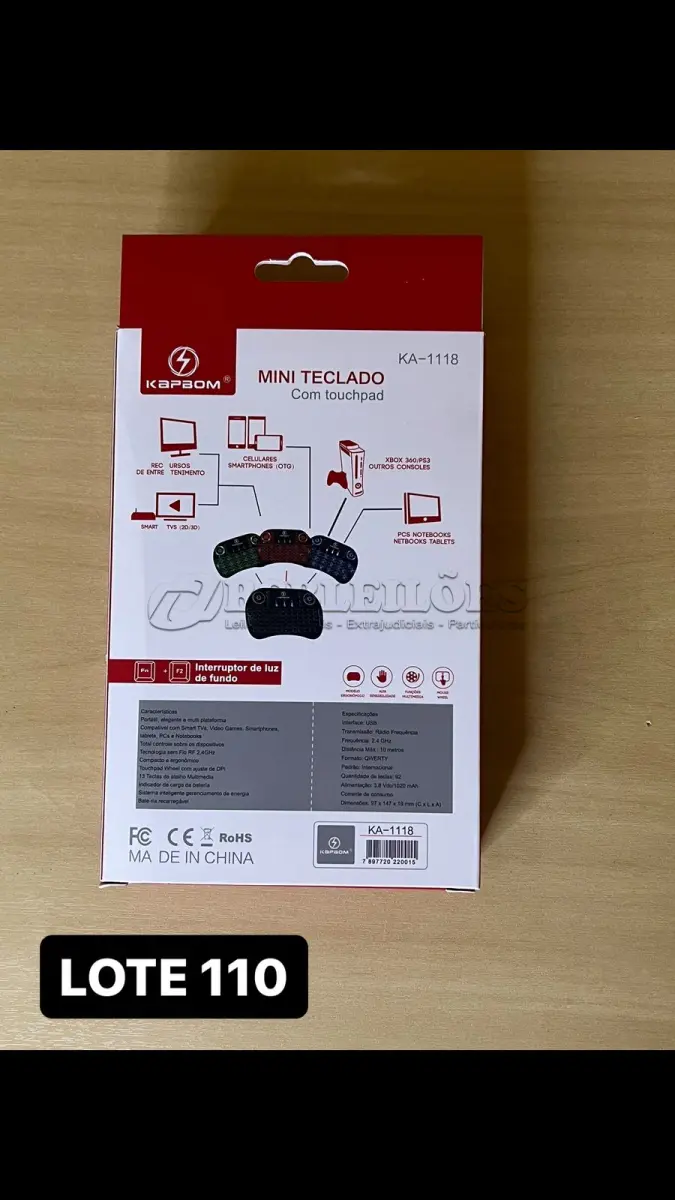 LOTE 110 - 01 TECLADO MINI PORTÁTIL SMART USB (NO ESTADO)
