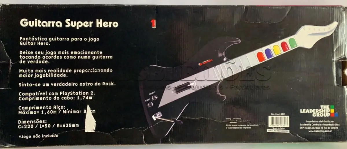 LOTE 535 - GUITARRA PLAYSTATION 2 USADA UMA VEZ E FOI GUARDADA ESTADO DE NOVO (NO ESTADO)