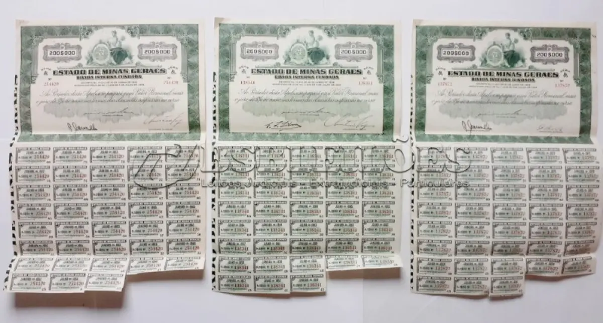 LOTE 598 - 6 APÓLICES (NO ESTADO)