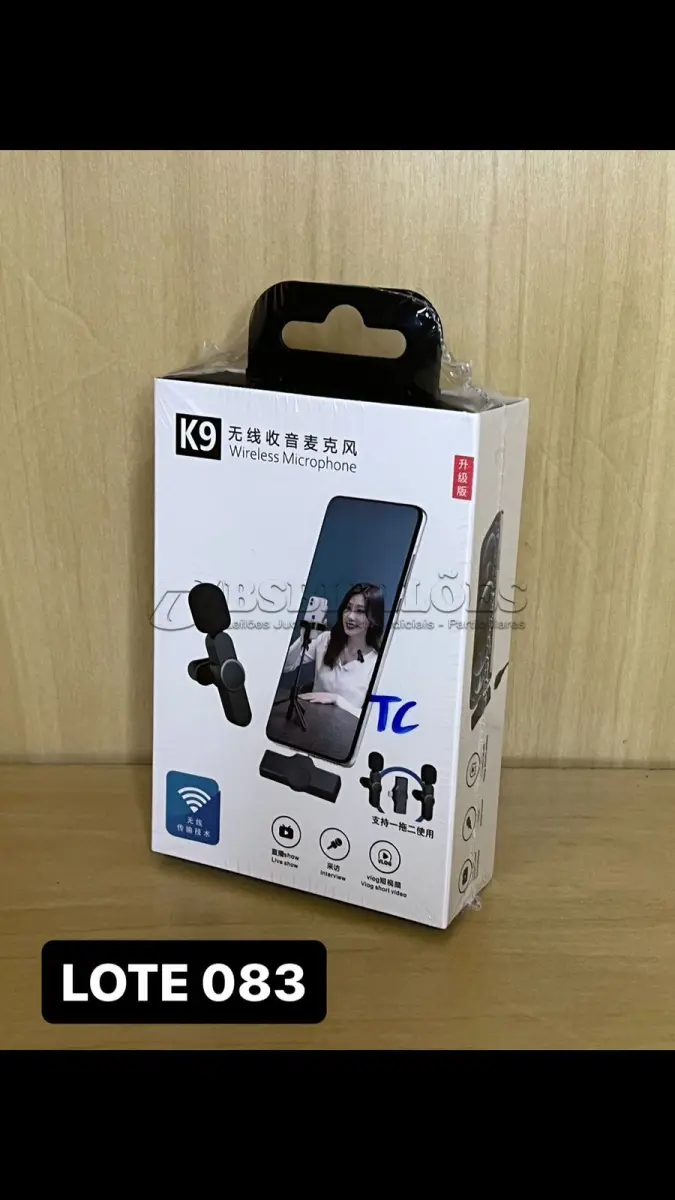 LOTE 083 - 01 MICROFONE BLUETOOTH PARA GRAVAÇÃO DE VÍDEOS EM CELULARES (NO ESTADO)