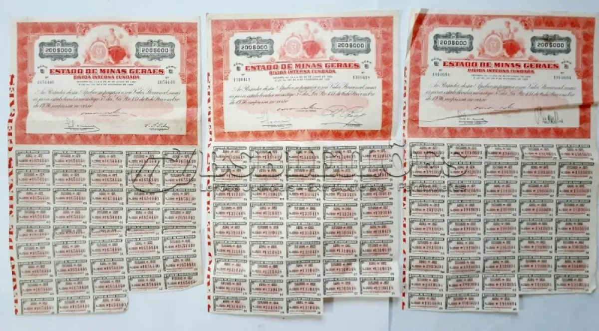 LOTE 598 - 6 APÓLICES (NO ESTADO)