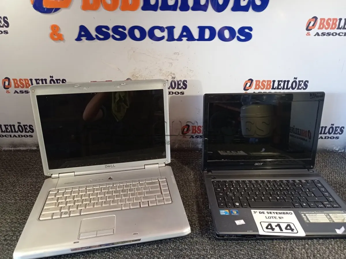 LOTE 414 - 02 NOTEBOOKS MARCAS E MODELOS DIVERSOS PARA RETIRADA DE PEÇAS. (NO ESTADO) ATENÇÃO! FAZER A VISITAÇÃO ANTES DE ARREMATAR, NÃO SABEMOS SE FUNCIONA. LEILÃO NÃO TEM GARANTIA E NEM DEVOLUÇÃO, SUJEITO A POSSÍVEIS AVARIAS VISÍVEIS/OCULTAS E/OU AUSÊNCIA DE COMPONENTES.