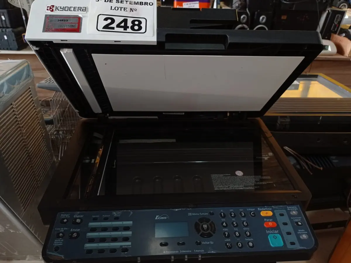 LOTE 248 - 01 IMPRESSORA MULTIFUNCIONAL MARCA KYOCERA MODELO ECOSYS M2040DN/L. (NO ESTADO) ATENÇÃO! FAZER A VISITAÇÃO ANTES DE ARREMATAR, NÃO SABEMOS SE FUNCIONA. LEILÃO NÃO TEM GARANTIA E NEM DEVOLUÇÃO, SUJEITO A POSSÍVEIS AVARIAS VISÍVEIS/OCULTAS E/OU AUSÊNCIA DE COMPONENTES.