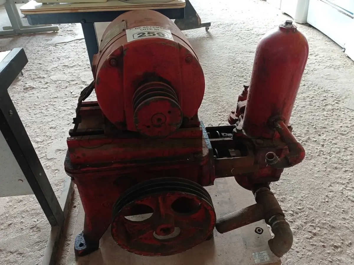 LOTE 259 - 01 BOMBA CARNEIRO HIDRÁULICO. (NO ESTADO) ATENÇÃO! FAZER A VISITAÇÃO ANTES DE ARREMATAR, NÃO SABEMOS SE FUNCIONA. LEILÃO NÃO TEM GARANTIA E NEM DEVOLUÇÃO, SUJEITO A POSSÍVEIS AVARIAS VISÍVEIS/OCULTAS E/OU AUSÊNCIA DE COMPONENTES.