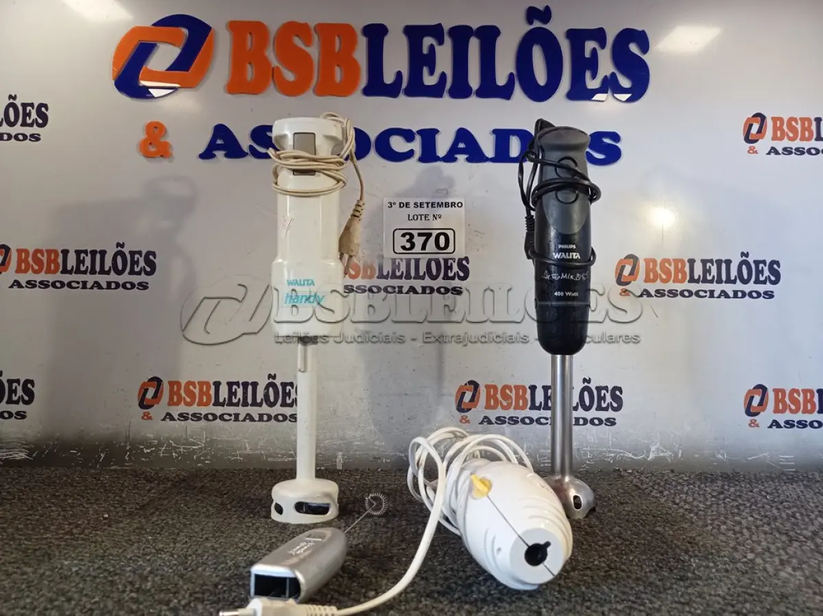 LOTE 370 - 04 MIXER PARA ALIMENTOS MARCAS E MODELOS DIVERSOS. (NO ESTADO) ATENÇÃO! FAZER A VISITAÇÃO ANTES DE ARREMATAR, NÃO SABEMOS SE FUNCIONA. LEILÃO NÃO TEM GARANTIA E NEM DEVOLUÇÃO, SUJEITO A POSSÍVEIS AVARIAS VISÍVEIS/OCULTAS E/OU AUSÊNCIA DE COMPONENTES.