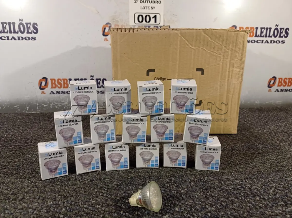 LOTE 001 - 01 LOTE COM VÁRIAS LÂMPADAS LED MINI DICROICA. (NO ESTADO) ATENÇÃO! FAZER A VISITAÇÃO ANTES DE ARREMATAR, NÃO SABEMOS SE FUNCIONA. LEILÃO NÃO TEM GARANTIA E NEM DEVOLUÇÃO, SUJEITO A POSSÍVEIS AVARIAS VISÍVEIS/OCULTAS E/OU AUSÊNCIA DE COMPONENTES.