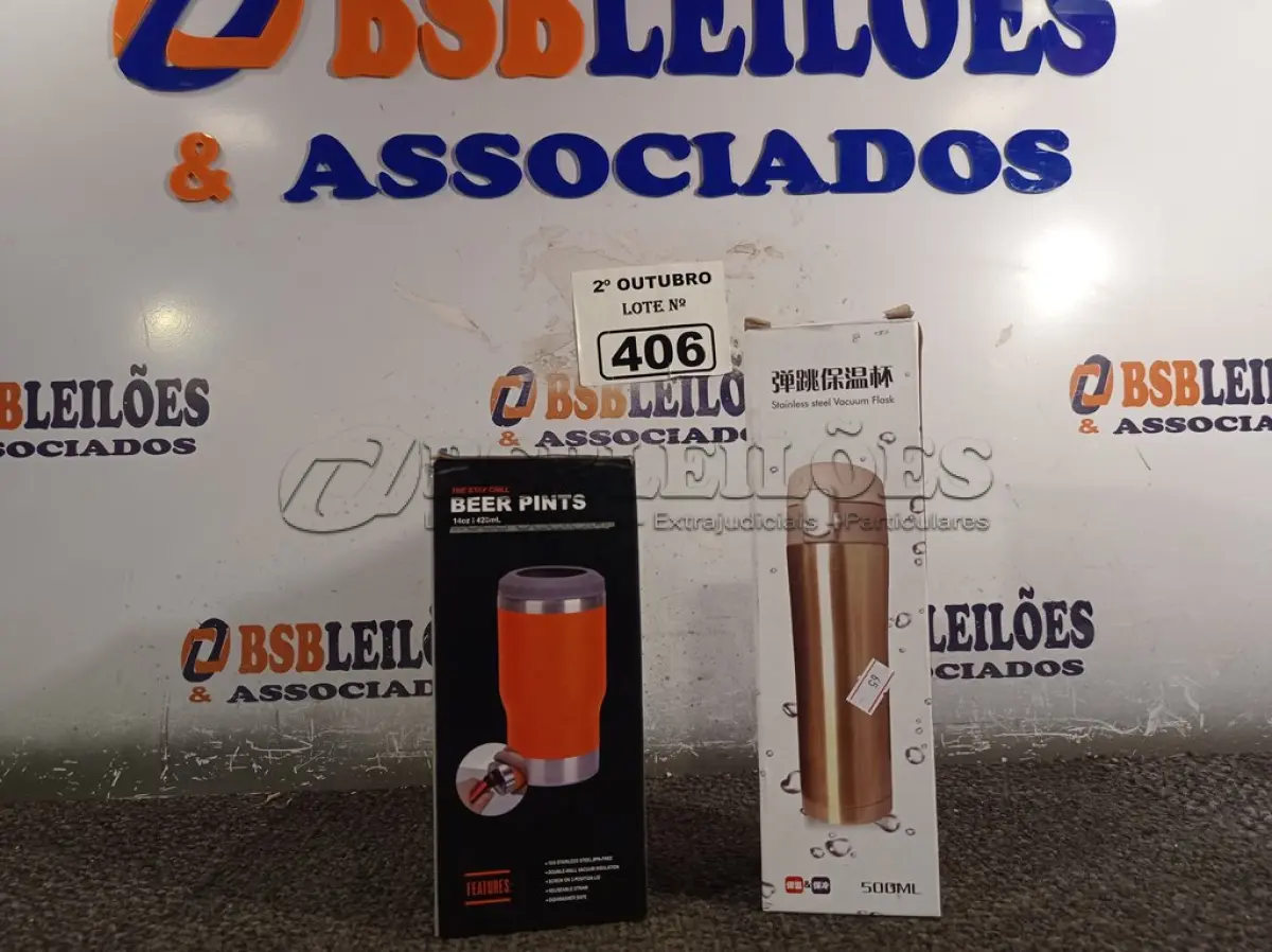 LOTE 406 - 01 KIT COPO + GARRAFA TÉRMICOS. (NO ESTADO) ATENÇÃO! FAZER A VISITAÇÃO ANTES DE ARREMATAR, NÃO SABEMOS SE FUNCIONA. LEILÃO NÃO TEM GARANTIA E NEM DEVOLUÇÃO, SUJEITO A POSSÍVEIS AVARIAS VISÍVEIS/OCULTAS E/OU AUSÊNCIA DE COMPONENTES.