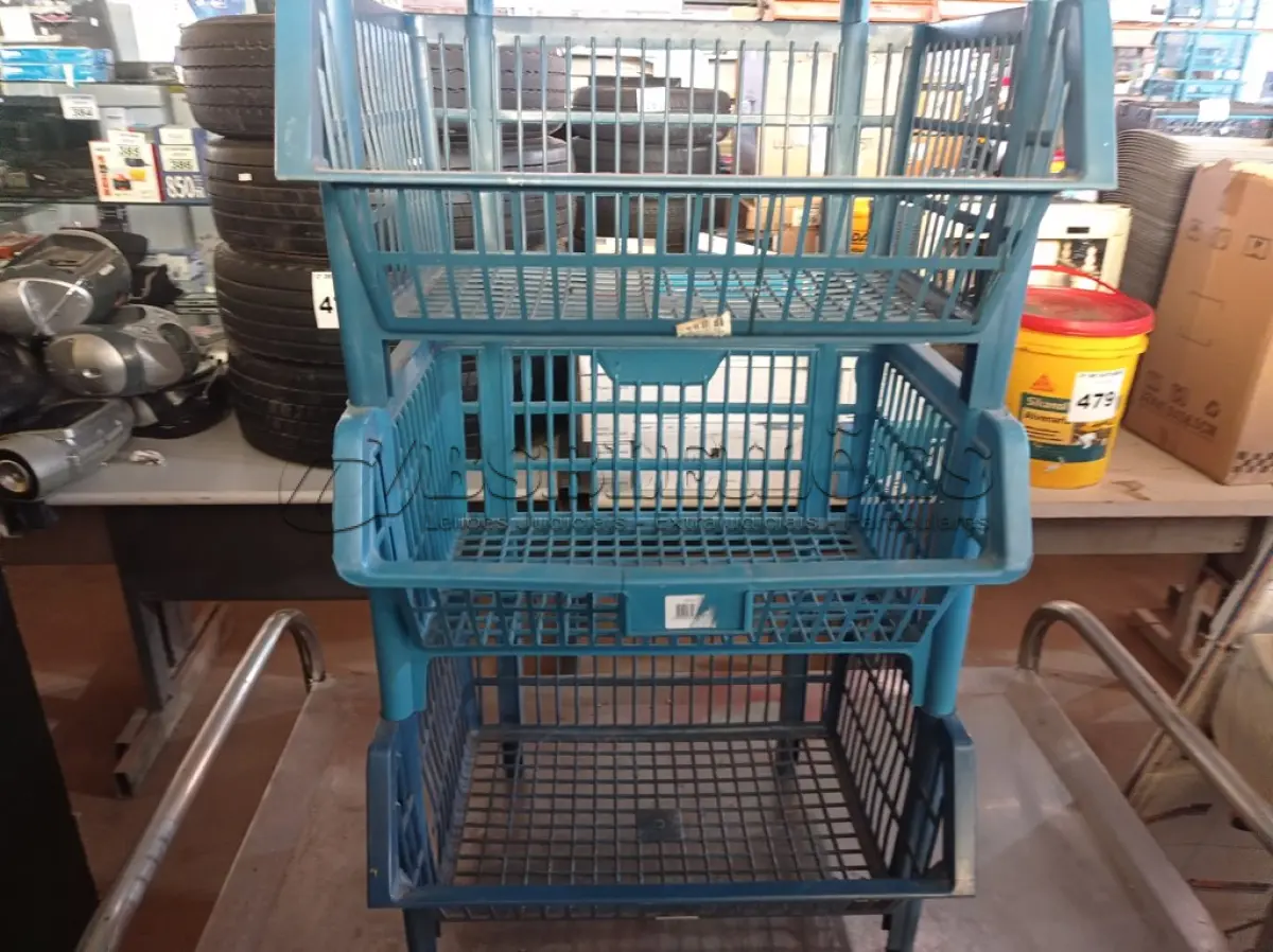 LOTE 537 - 06 CESTOS DE PLÁSTICO. (NO ESTADO) ATENÇÃO! FAZER A VISITAÇÃO ANTES DE ARREMATAR, NÃO SABEMOS SE FUNCIONA. LEILÃO NÃO TEM GARANTIA E NEM DEVOLUÇÃO, SUJEITO A POSSÍVEIS AVARIAS VISÍVEIS/OCULTAS E/OU AUSÊNCIA DE COMPONENTES.