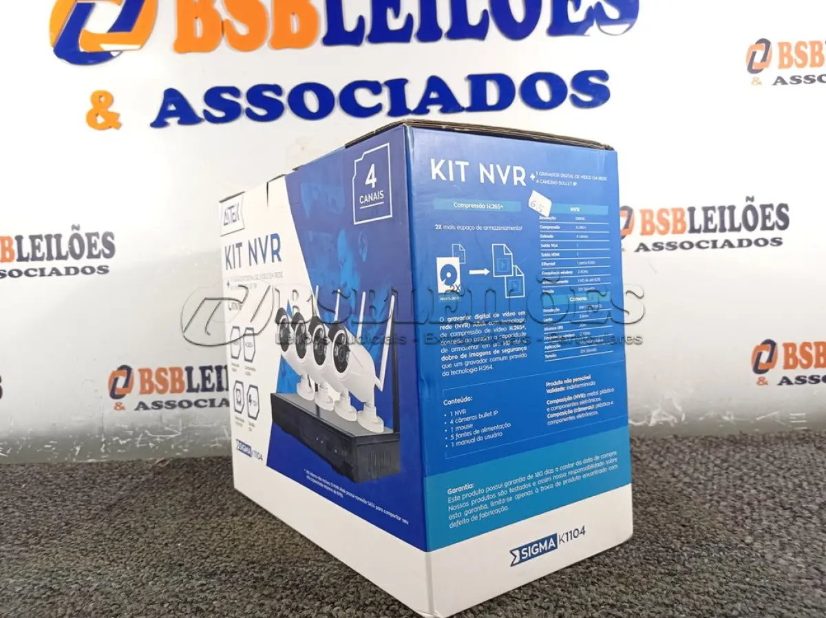 LOTE 377 - 01 KIT NVR CONTENDO: 01 GRAVADOR DIGITAL DE VÍDEO EM REDE E 04 CÂMERAS BULLET IP. (NO ESTADO) ATENÇÃO! FAZER A VISITAÇÃO ANTES DE ARREMATAR, NÃO SABEMOS SE FUNCIONA. LEILÃO NÃO TEM GARANTIA E NEM DEVOLUÇÃO, SUJEITO A POSSÍVEIS AVARIAS VISÍVEIS/OCULTAS E/OU AUSÊNCIA DE COMPONENTES.