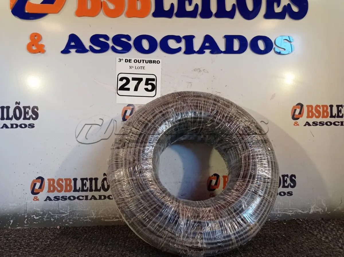 LOTE 275 - 01 ROLO DE CABO FLEXÍVEL 100M 1X 10MM NA COR PRETA(NOVO). (NO ESTADO) ATENÇÃO! FAZER A VISITAÇÃO ANTES DE ARREMATAR, NÃO SABEMOS SE FUNCIONA. LEILÃO NÃO TEM GARANTIA E NEM DEVOLUÇÃO, SUJEITO A POSSÍVEIS AVARIAS VISÍVEIS/OCULTAS E/OU AUSÊNCIA DE COMPONENTES.