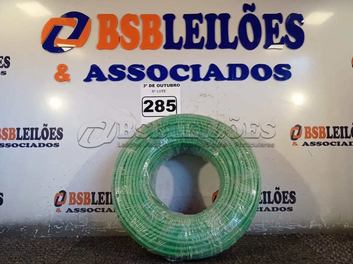 LOTE 285 - 01 ROLO DE CABO FLEXÍVEL 100M 1X 10MM NA COR VERDE(NOVO). (NO ESTADO) ATENÇÃO! FAZER A VISITAÇÃO ANTES DE ARREMATAR, NÃO SABEMOS SE FUNCIONA. LEILÃO NÃO TEM GARANTIA E NEM DEVOLUÇÃO, SUJEITO A POSSÍVEIS AVARIAS VISÍVEIS/OCULTAS E/OU AUSÊNCIA DE COMPONENTES.