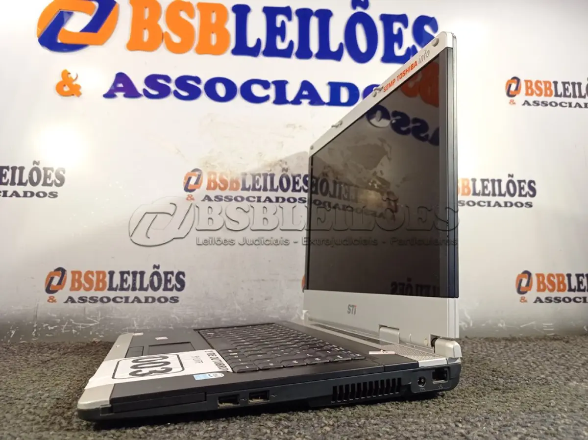 LOTE 003 - 01 NOTEBOOK MARCA STI. (NO ESTADO) ATENÇÃO! FAZER A VISITAÇÃO ANTES DE ARREMATAR, NÃO SABEMOS SE FUNCIONA. LEILÃO NÃO TEM GARANTIA E NEM DEVOLUÇÃO, SUJEITO A POSSÍVEIS AVARIAS VISÍVEIS/OCULTAS E/OU AUSÊNCIA DE COMPONENTES.