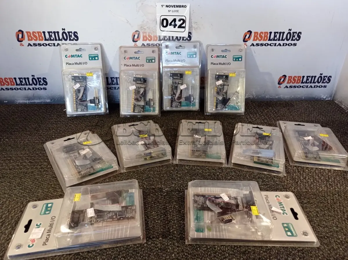 LOTE 042 - 10 PLACAS MULTI. (NO ESTADO) ATENÇÃO! FAZER A VISITAÇÃO ANTES DE ARREMATAR, NÃO SABEMOS SE FUNCIONA. LEILÃO NÃO TEM GARANTIA E NEM DEVOLUÇÃO, SUJEITO A POSSÍVEIS AVARIAS VISÍVEIS/OCULTAS E/OU AUSÊNCIA DE COMPONENTES.