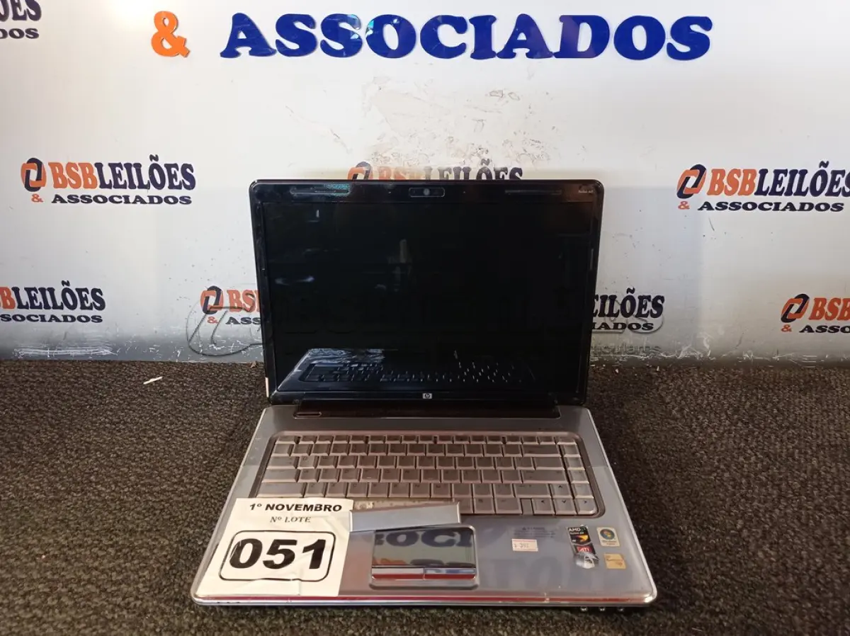 LOTE 051 - 01 NOTEBOOK MARCA HP. (NO ESTADO) ATENÇÃO! FAZER A VISITAÇÃO ANTES DE ARREMATAR, NÃO SABEMOS SE FUNCIONA. LEILÃO NÃO TEM GARANTIA E NEM DEVOLUÇÃO, SUJEITO A POSSÍVEIS AVARIAS VISÍVEIS/OCULTAS E/OU AUSÊNCIA DE COMPONENTES.
