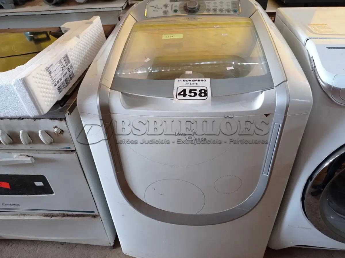 LOTE 458 - 01 LAVA SECA MARCA ELECTROLUX CAPACIDADE 12KG 220V. (NO ESTADO) ATENÇÃO! FAZER A VISITAÇÃO ANTES DE ARREMATAR, NÃO SABEMOS SE FUNCIONA. LEILÃO NÃO TEM GARANTIA E NEM DEVOLUÇÃO, SUJEITO A POSSÍVEIS AVARIAS VISÍVEIS/OCULTAS E/OU AUSÊNCIA DE COMPONENTES.