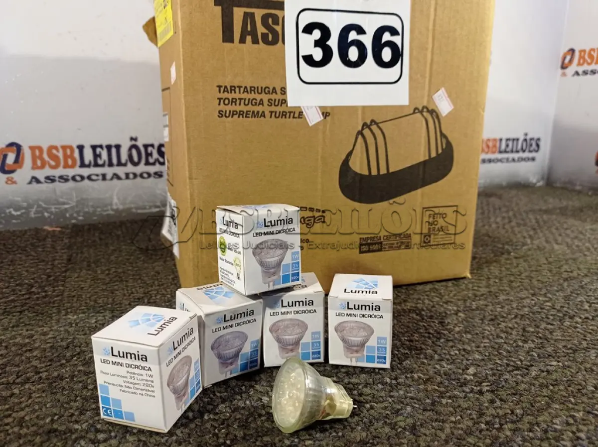 LOTE 366 - 01 LOTE COM APROXIMADAMENTE 80 LÂMPADAS DICROICA 1W 220V. (NO ESTADO) ATENÇÃO! FAZER A VISITAÇÃO ANTES DE ARREMATAR, NÃO SABEMOS SE FUNCIONA. LEILÃO NÃO TEM GARANTIA E NEM DEVOLUÇÃO, SUJEITO A POSSÍVEIS AVARIAS VISÍVEIS/OCULTAS E/OU AUSÊNCIA DE COMPONENTES.