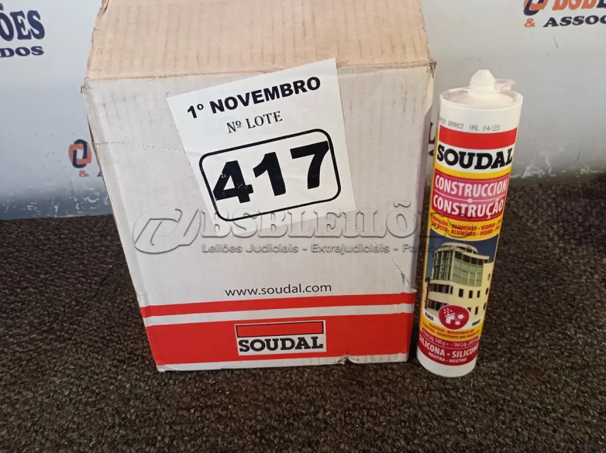 LOTE 417 - 12 TUBOS DE SILICONE NEUTRO PARA CONSTRUÇÃO. (NO ESTADO) ATENÇÃO! FAZER A VISITAÇÃO ANTES DE ARREMATAR, NÃO SABEMOS SE FUNCIONA. LEILÃO NÃO TEM GARANTIA E NEM DEVOLUÇÃO, SUJEITO A POSSÍVEIS AVARIAS VISÍVEIS/OCULTAS E/OU AUSÊNCIA DE COMPONENTES.