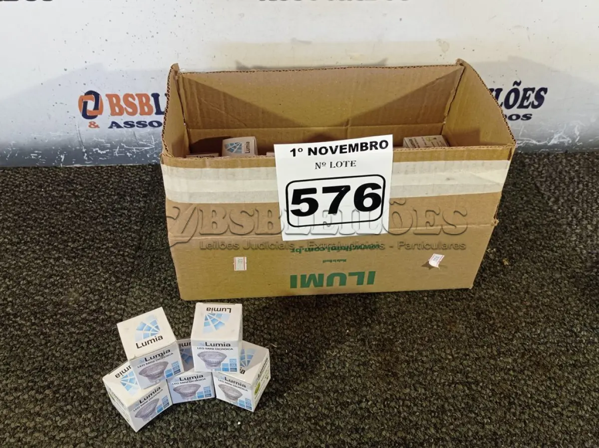 LOTE 576 - 01 LOTE COM APROXIMADAMENTE 80 LÂMPADAS DICROICA 1W 220V. (NO ESTADO) ATENÇÃO! FAZER A VISITAÇÃO ANTES DE ARREMATAR, NÃO SABEMOS SE FUNCIONA. LEILÃO NÃO TEM GARANTIA E NEM DEVOLUÇÃO, SUJEITO A POSSÍVEIS AVARIAS VISÍVEIS/OCULTAS E/OU AUSÊNCIA DE COMPONENTES.