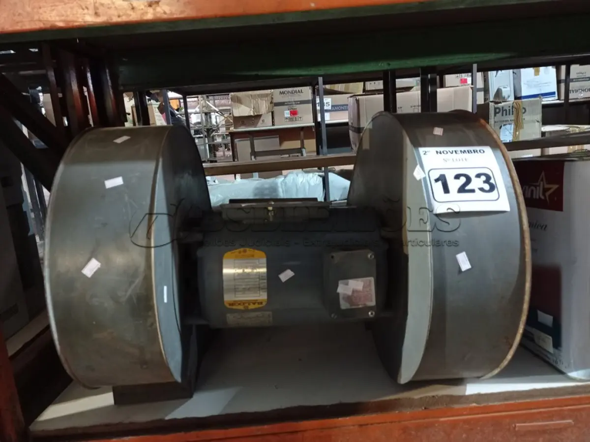 LOTE 123 - 01 EXAUSTOR DUPLA VENTOINHA COM MOTOR 7HP/208-230/480V 3450. (NO ESTADO) ATENÇÃO! FAZER A VISITAÇÃO ANTES DE ARREMATAR, NÃO SABEMOS SE FUNCIONA. LEILÃO NÃO TEM GARANTIA E NEM DEVOLUÇÃO, SUJEITO A POSSÍVEIS AVARIAS VISÍVEIS/OCULTAS E/OU AUSÊNCIA DE COMPONENTES.