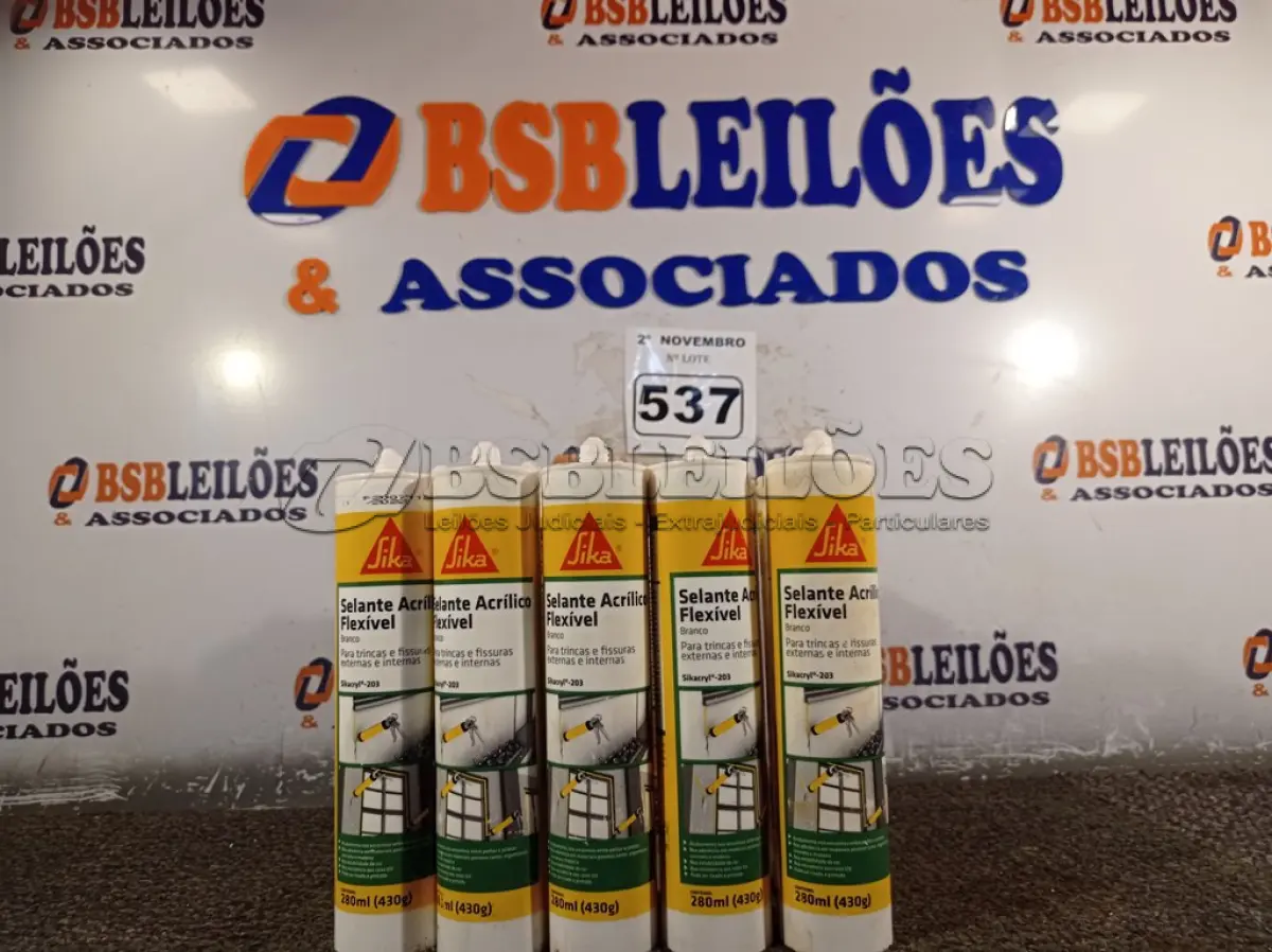 LOTE 537 - 12 TUBOS DE SELANTE PARA JUNTAS DE DILATAÇÃO SIKA FLEX 300ML. (NO ESTADO) ATENÇÃO! FAZER A VISITAÇÃO ANTES DE ARREMATAR, NÃO SABEMOS SE FUNCIONA. LEILÃO NÃO TEM GARANTIA E NEM DEVOLUÇÃO, SUJEITO A POSSÍVEIS AVARIAS VISÍVEIS/OCULTAS E/OU AUSÊNCIA DE COMPONENTES.