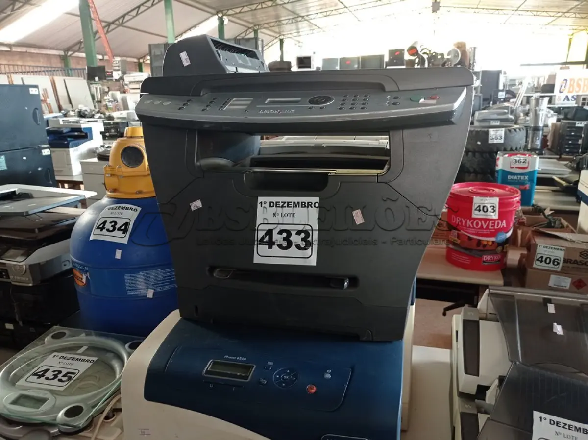 LOTE 433 - 04 IMPRESSORAS MARCAS E MODELOS DIVERSOS PARA RETIRADA DE PEÇAS. (NO ESTADO) ATENÇÃO! FAZER A VISITAÇÃO ANTES DE ARREMATAR, NÃO SABEMOS SE FUNCIONA. LEILÃO NÃO TEM GARANTIA E NEM DEVOLUÇÃO, SUJEITO A POSSÍVEIS AVARIAS VISÍVEIS/OCULTAS E/OU AUSÊNCIA DE COMPONENTES.