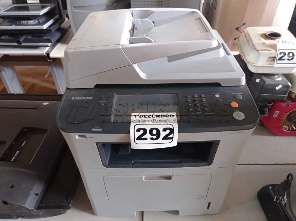 LOTE 292 - 01 IMPRESSORA MULTIFUNCIONAL MARCA SAMSUNG MODELO SCS-5835FN. (NO ESTADO) ATENÇÃO! FAZER A VISITAÇÃO ANTES DE ARREMATAR, NÃO SABEMOS SE FUNCIONA. LEILÃO NÃO TEM GARANTIA E NEM DEVOLUÇÃO, SUJEITO A POSSÍVEIS AVARIAS VISÍVEIS/OCULTAS E/OU AUSÊNCIA DE COMPONENTES.