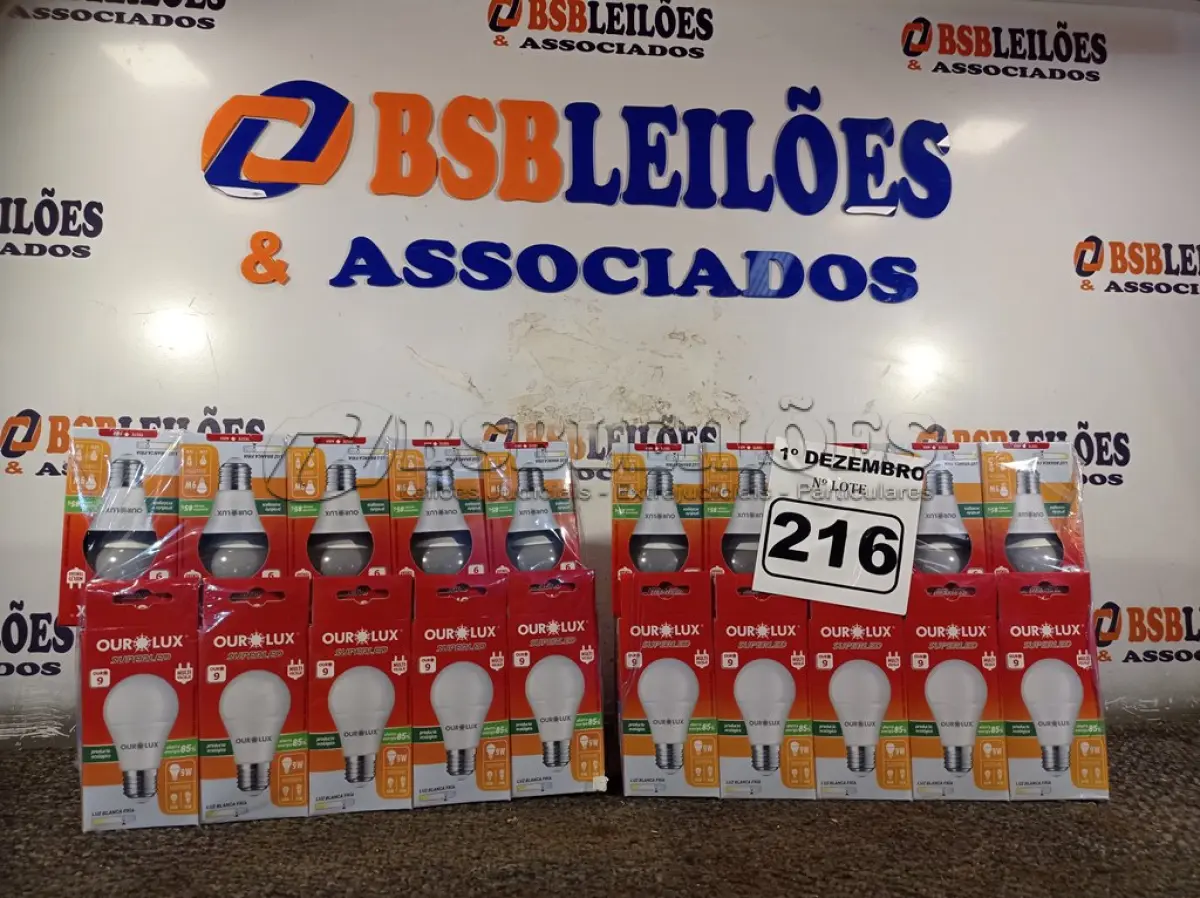 LOTE 216 - 20 LÂMPADAS DE LED 9W SOQUETE E22. (NO ESTADO) ATENÇÃO! FAZER A VISITAÇÃO ANTES DE ARREMATAR, NÃO SABEMOS SE FUNCIONA. LEILÃO NÃO TEM GARANTIA E NEM DEVOLUÇÃO, SUJEITO A POSSÍVEIS AVARIAS VISÍVEIS/OCULTAS E/OU AUSÊNCIA DE COMPONENTES.