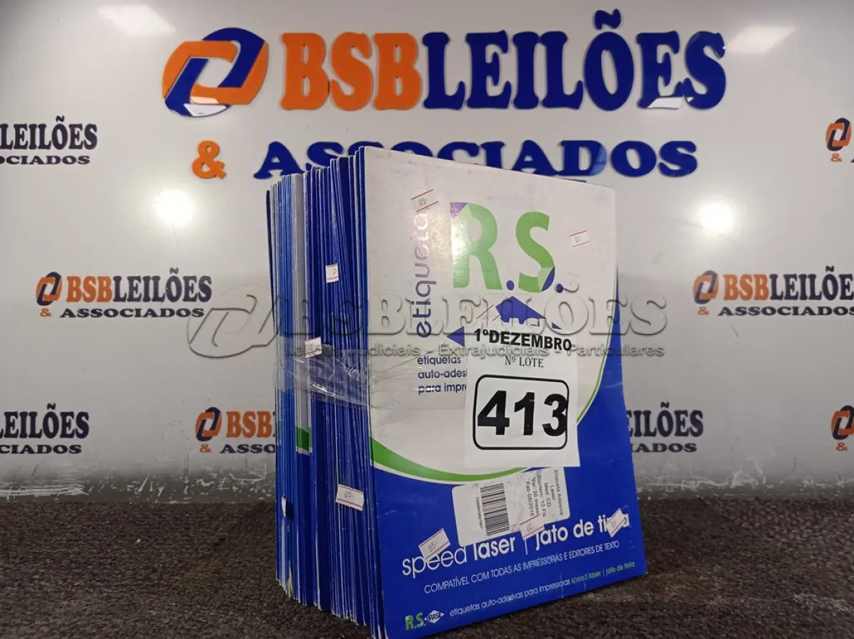 LOTE 413 - 01 LOTE COM VÁRIOS PACOTES DE ETIQUETAS ADESIVAS. (NO ESTADO) ATENÇÃO! FAZER A VISITAÇÃO ANTES DE ARREMATAR, NÃO SABEMOS SE FUNCIONA. LEILÃO NÃO TEM GARANTIA E NEM DEVOLUÇÃO, SUJEITO A POSSÍVEIS AVARIAS VISÍVEIS/OCULTAS E/OU AUSÊNCIA DE COMPONENTES.