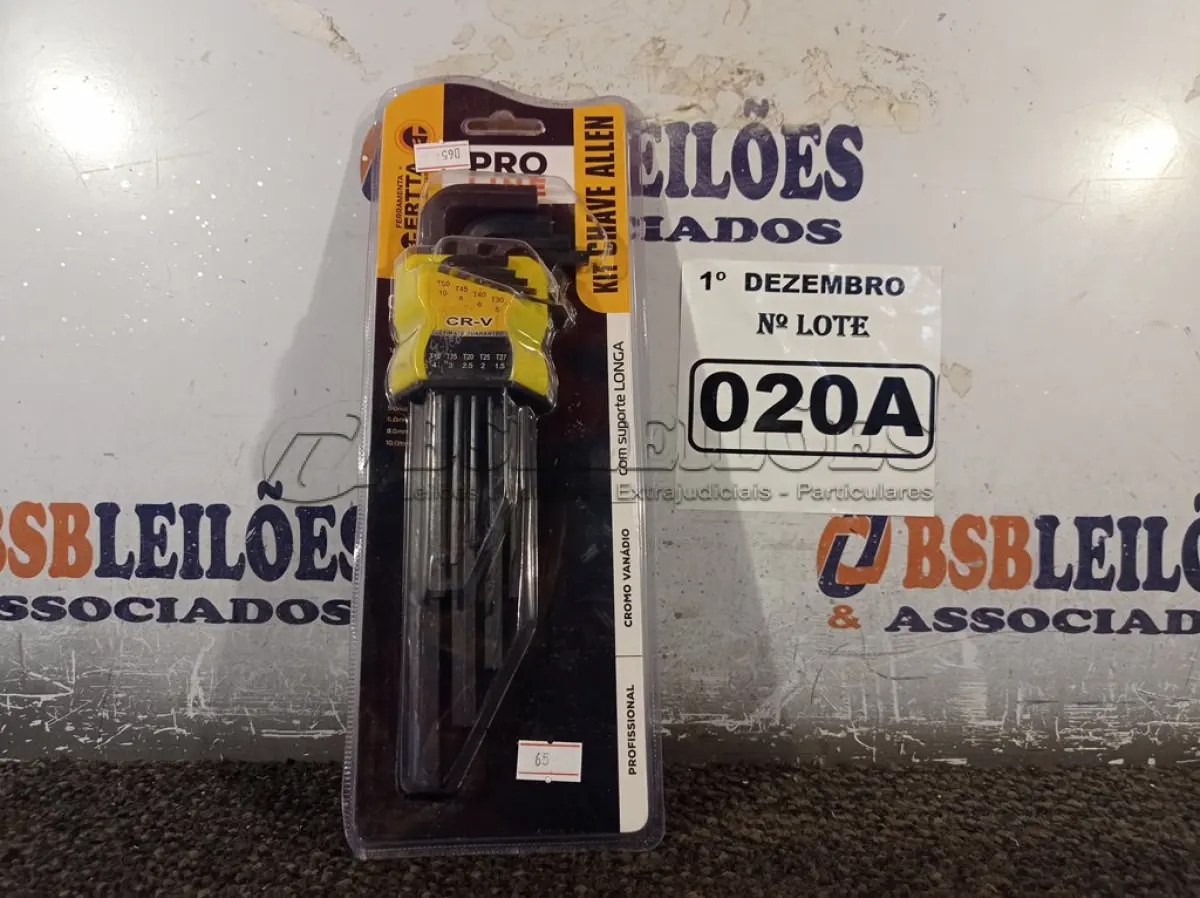 LOTE 020 - 01 KIT DE CHAVE ALLEN. (NO ESTADO) ATENÇÃO! FAZER A VISITAÇÃO ANTES DE ARREMATAR, NÃO SABEMOS SE FUNCIONA. LEILÃO NÃO TEM GARANTIA E NEM DEVOLUÇÃO, SUJEITO A POSSÍVEIS AVARIAS VISÍVEIS/OCULTAS E/OU AUSÊNCIA DE COMPONENTES.