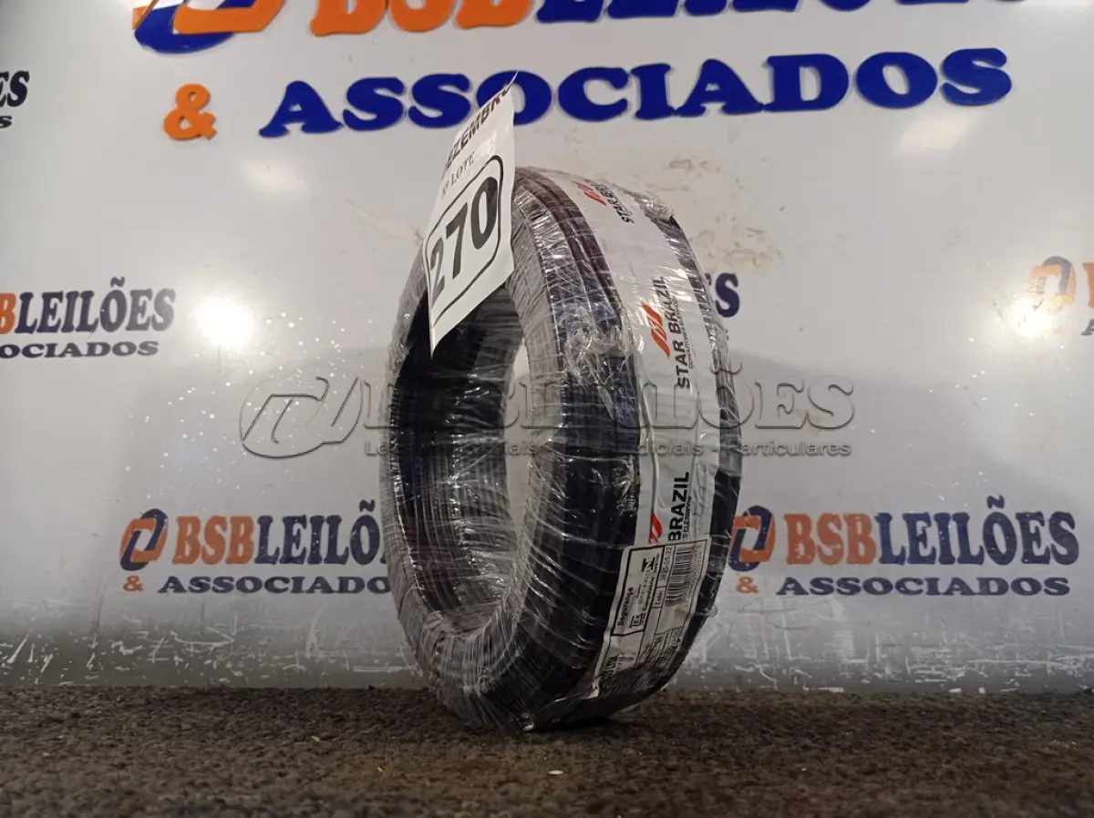 LOTE 270 - 01 ROLO DE CABO FLEXÍVEL 100M 1X4MM NA COR PRETA(NOVO). (NO ESTADO) ATENÇÃO! FAZER A VISITAÇÃO ANTES DE ARREMATAR, NÃO SABEMOS SE FUNCIONA. LEILÃO NÃO TEM GARANTIA E NEM DEVOLUÇÃO, SUJEITO A POSSÍVEIS AVARIAS VISÍVEIS/OCULTAS E/OU AUSÊNCIA DE COMPONENTES.