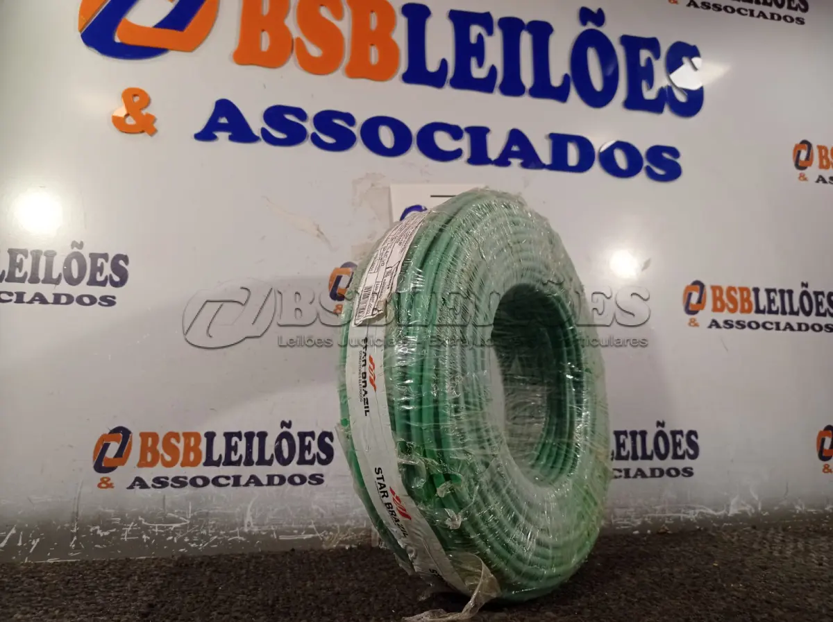 LOTE 018 - 01 ROLO DE CABO FLEXÍVEL 100M 1X10MM COR VERDE STAR BRAZIL COM SELO INMETRO. (NOVO). (NO ESTADO, NÃO SABEMOS SE FUNCIONA. LEILÃO NÃO TEM GARANTIA E NEM DEVOLUÇÃO).
